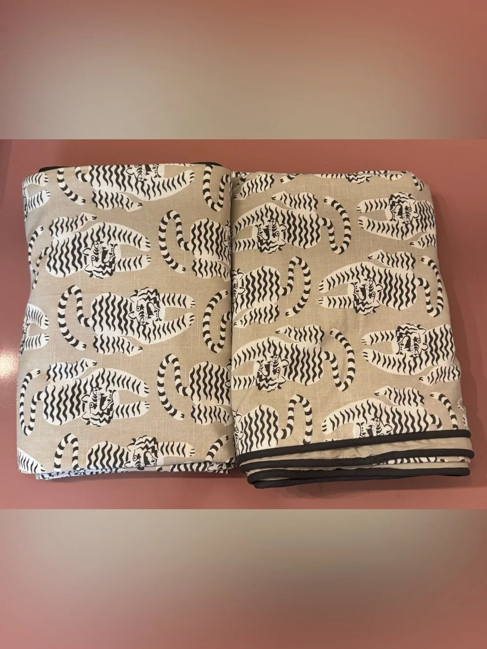 Anthropologie Cotton Printed Tiger Curtain, 50x96